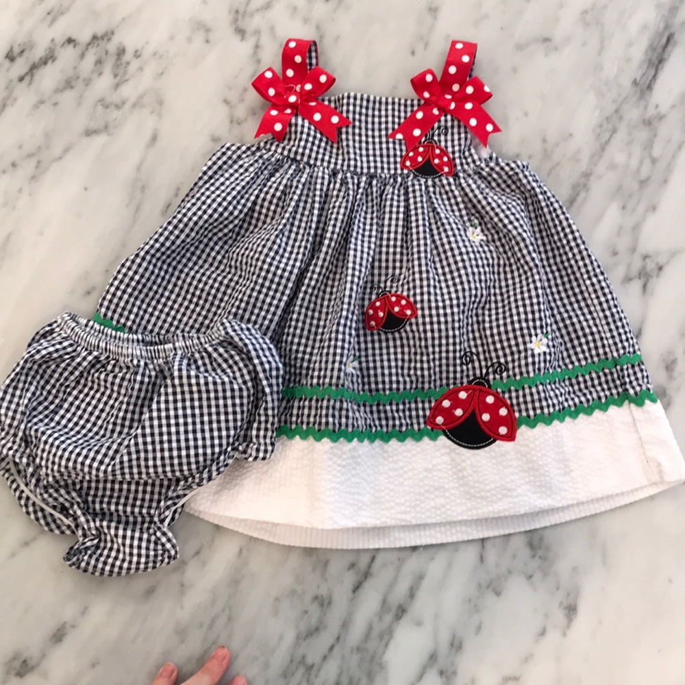 Lady bug dress and diaper cover. 6-9 months.